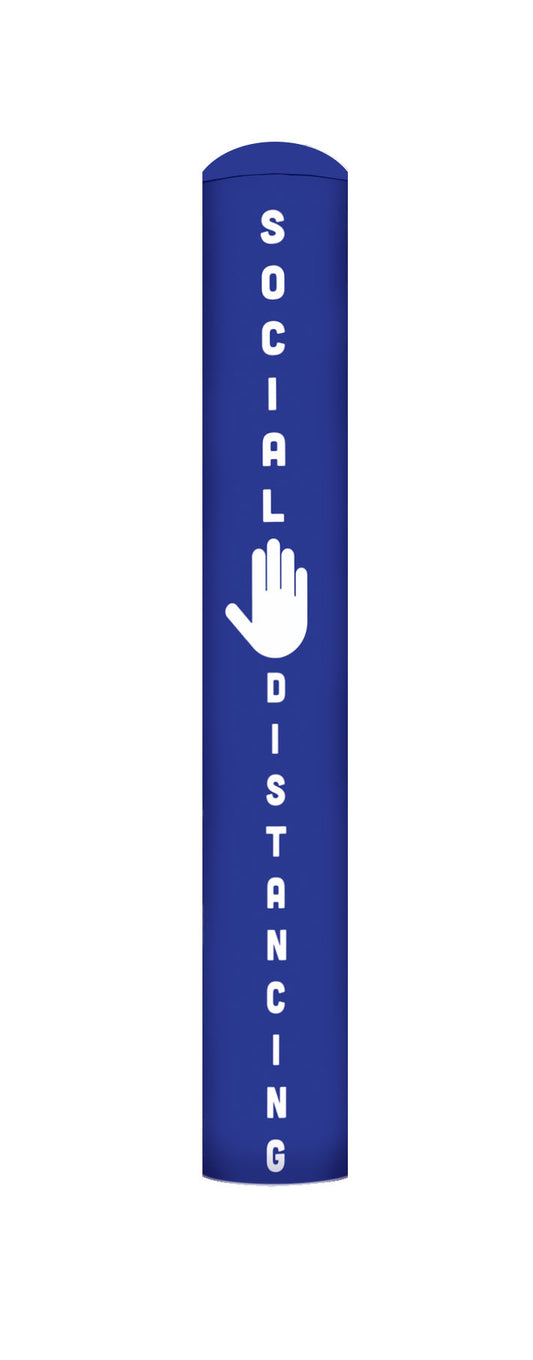 Social Distancing bollard cover- Blue